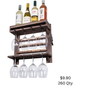 Rustic Wooden Wine Glass Rack
